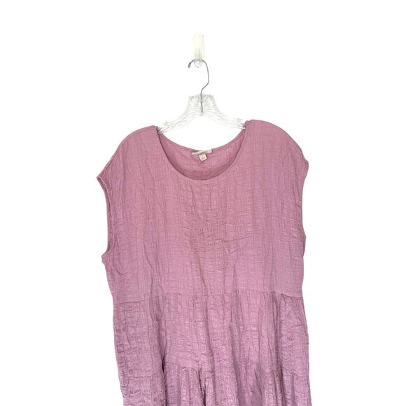 Knox Rose Dress XL Pink Short Sleeve Gauze Lightweight Pastel Tiered Casual - Picture 3 of 8